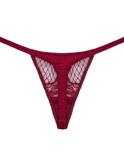 Simone Silk & Lace Thong Red