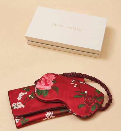 Audrey Tardieu Red Floral Eye Mask