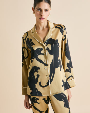 Lila Perriand Gold Panther Pajamas