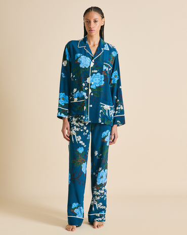 Yves Tibatant Blue Floral Pajamas