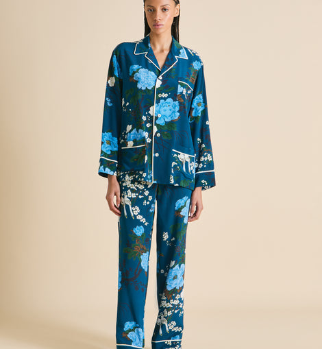 Yves Tibatant Blue Floral Pajamas