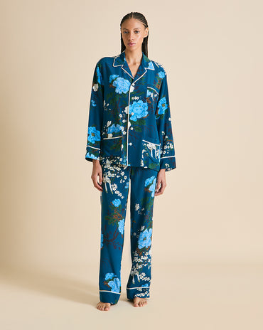 Yves Tibatant Blue Floral Pajamas